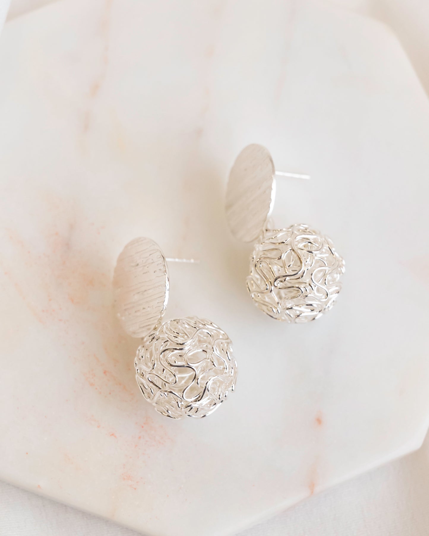 Round Matt Base Earring Stud | Size : 16mm | 6pcs | EF32