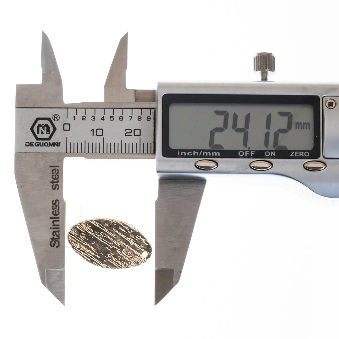 Oval Metal Base Earring Stud (Lines)| Size : 24mm | 6pcs | EF39