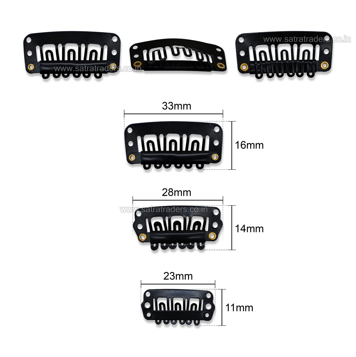 Black Non-Slip Hair Extension Snap Clips