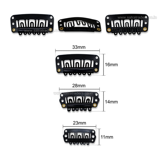 Black Non-Slip Hair Extension Snap Clips