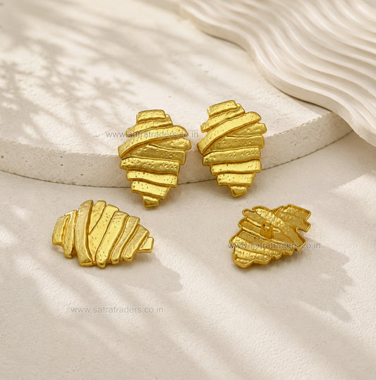 Matte Layered Ribbon Shank Button with Loop | Qty : 5pcs