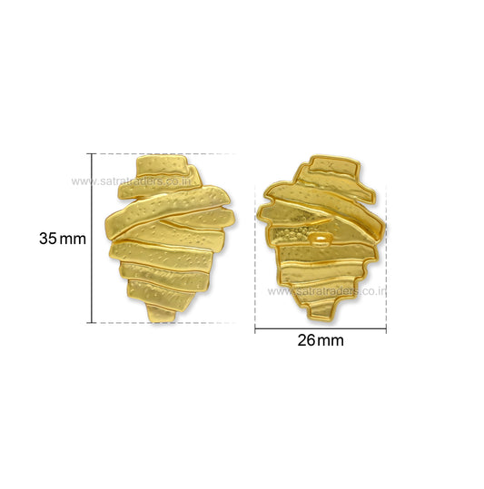 Matte Layered Ribbon Shank Button with Loop | Qty : 5pcs