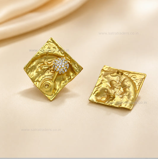 Molten Diamond Plate Shank Button with Loop | Qty : 2pcs | G-1-26