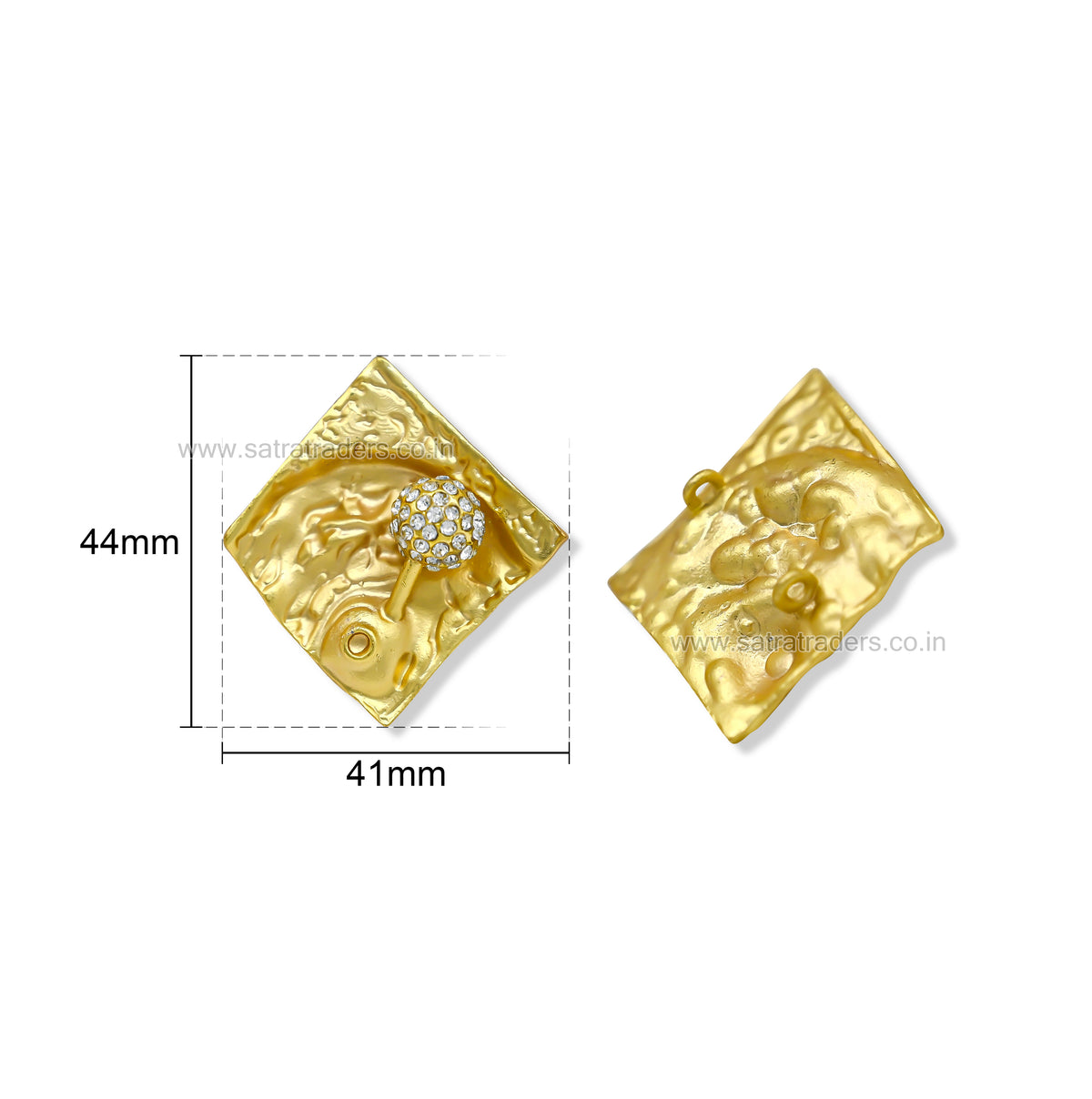 Molten Diamond Plate Shank Button with Loop | Qty : 2pcs | G-1-26
