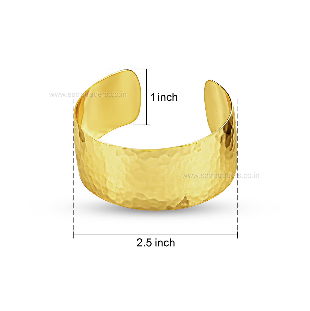 Hammered Statement Broad Brass Kada | 1pc | K122