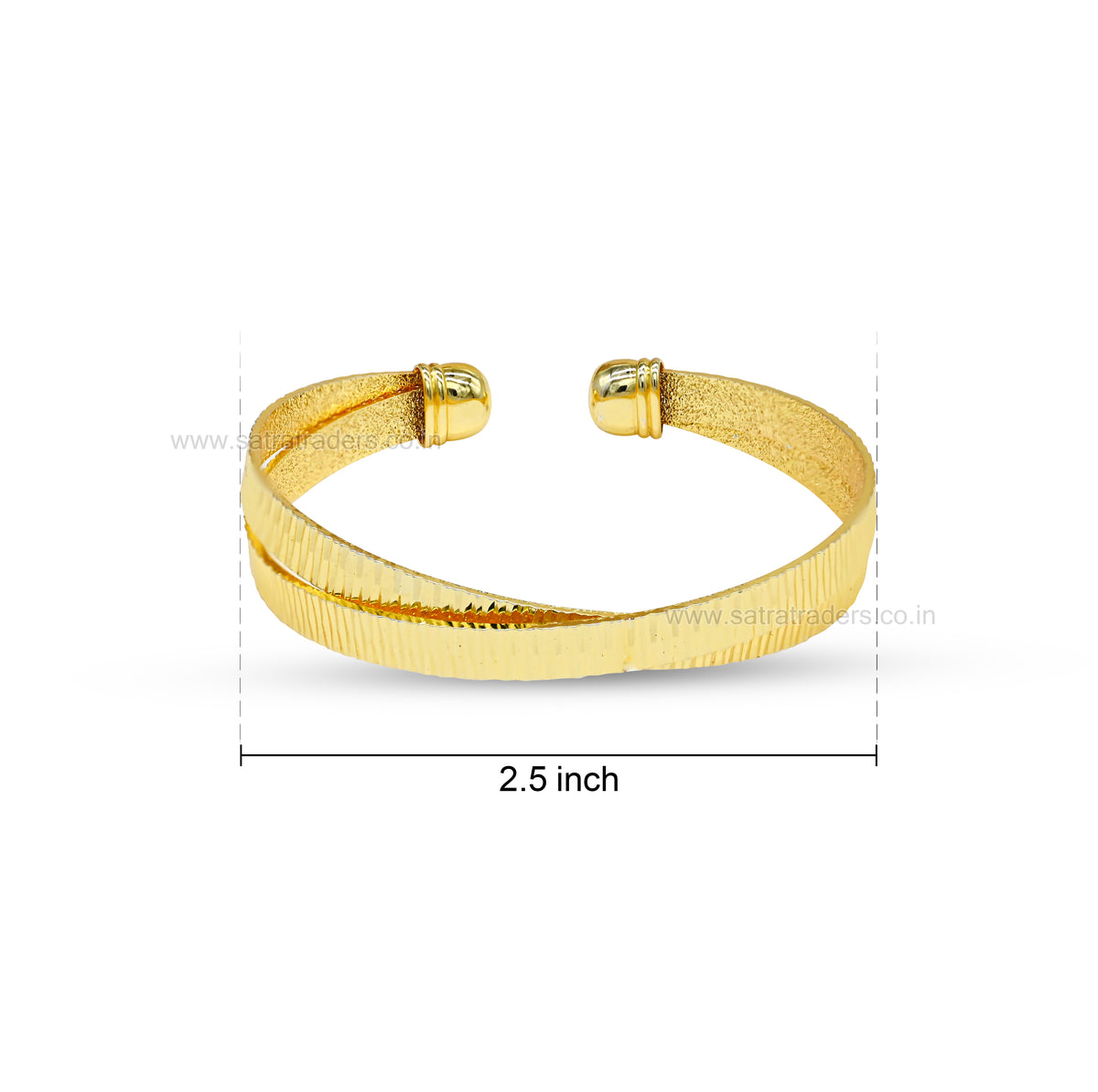 Fluted Linear Ribbed Brass Kada | 1pc | K123