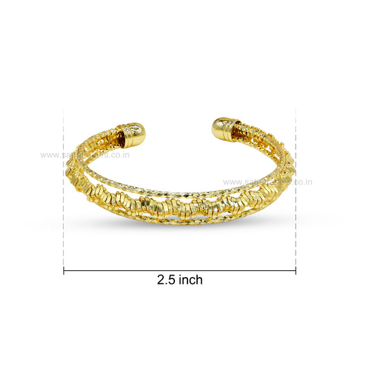 Ball-End Faceted Pave Brass Kada | 1pc | K125