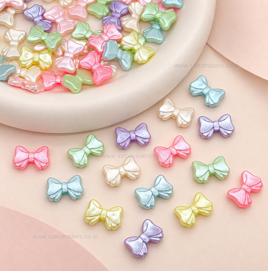 Pastel Acrylic Bow Beads | Size : 10mm | PB52