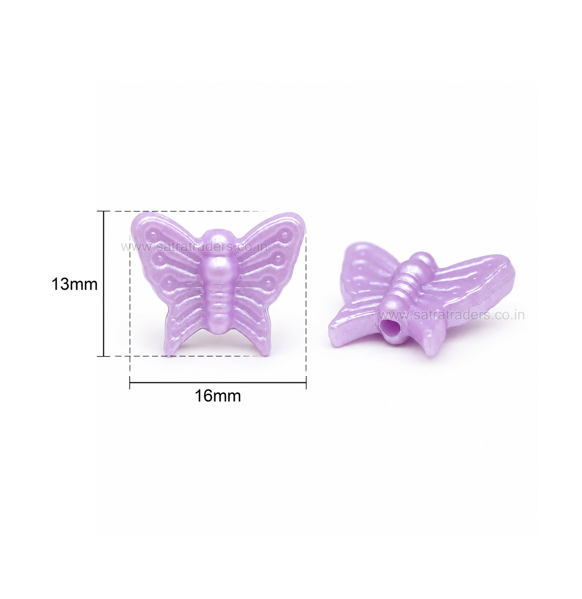 Pastel Acrylic Butterfly Beads | Size : 10mm | PB56