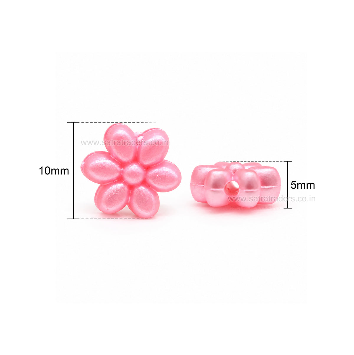 Pastel Acrylic Daisy Flower Beads | Size : 10mm | PB57