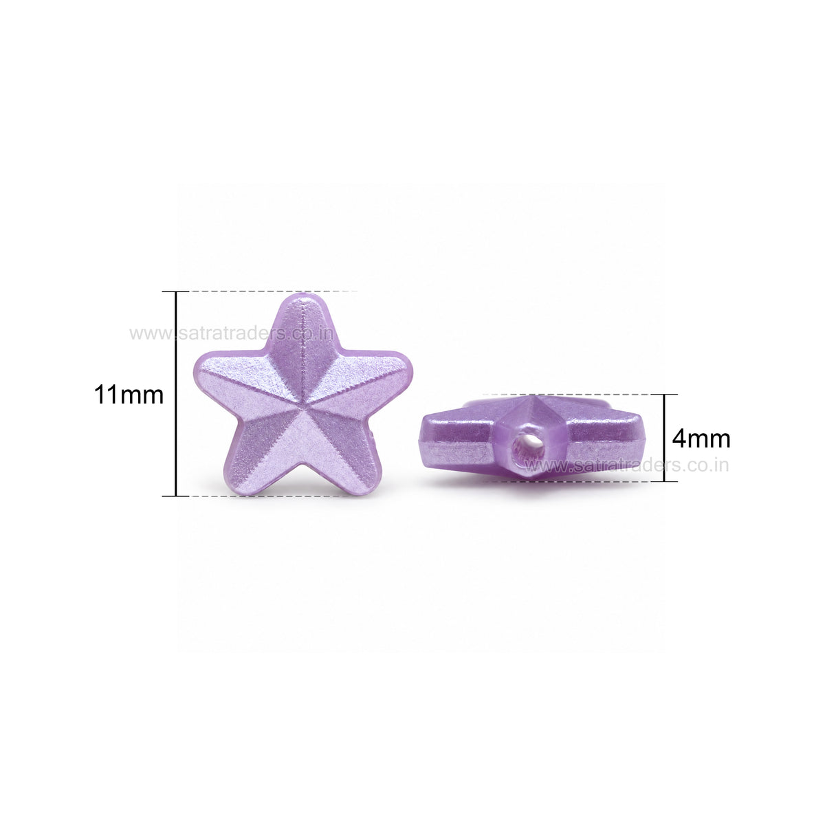 Pastel Acrylic Star Beads | Size : 11mm | PB61