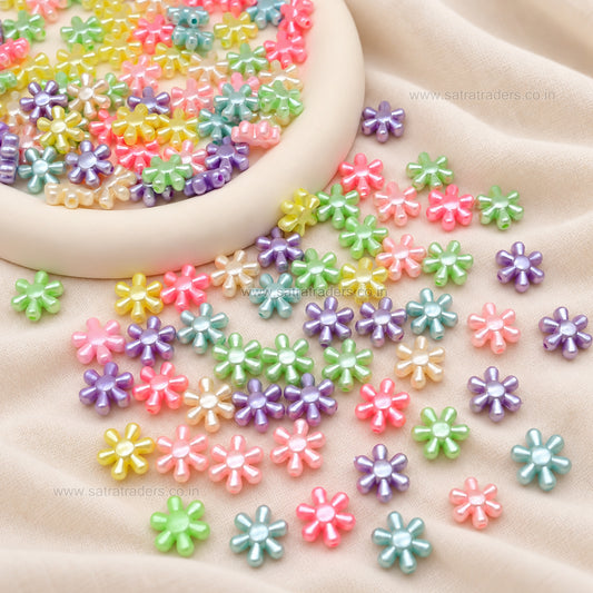 Pastel Acrylic Daisy Flower Beads | Size : 14mm | PB62
