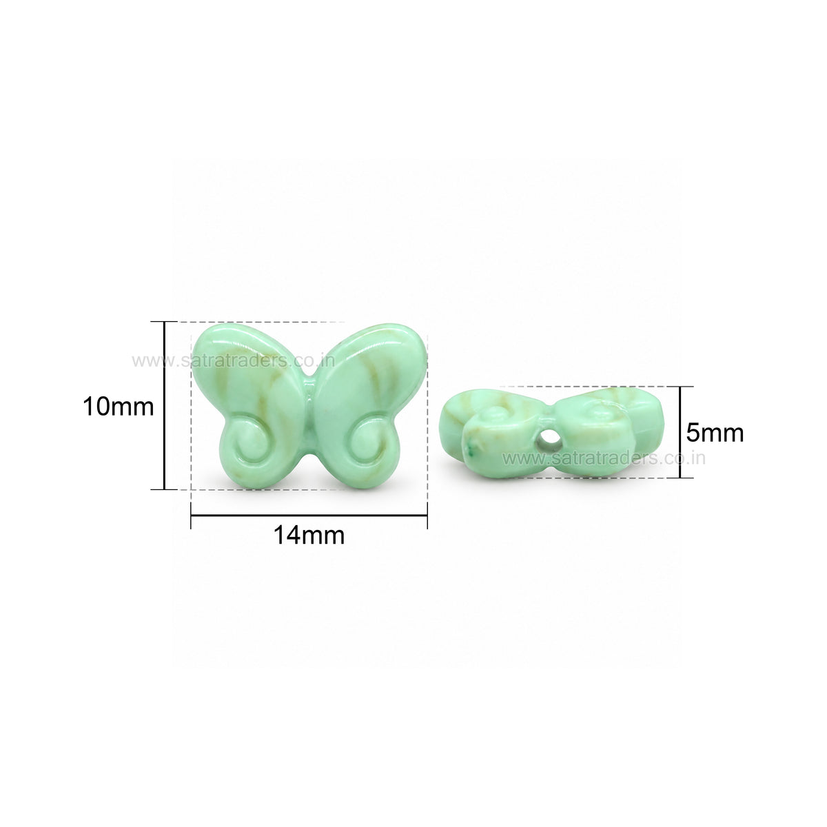 Assorted Marbled Swirl Butterfly Beads | Size : 10mm | PB72