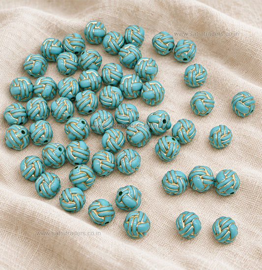 Woven Ball Plastic Beads | Size : 11mm | PB76