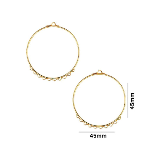 Earring Base 10 Naka Bali | Size : 45mm | Qty : 10pcs | EF83