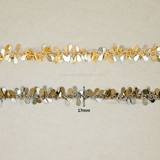 Droplet Shape Iron Chain | Size : 17mm | Qty : 1mtr | IC22