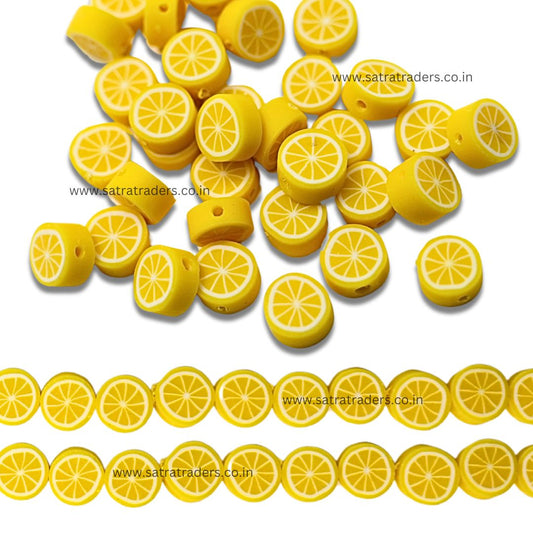 Yellow Polymer Clay Fimo Beads | Size : 6mm-2mm | FB20