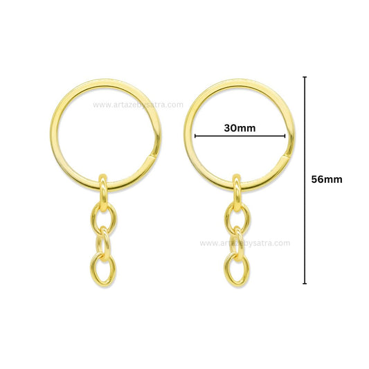 Keychain Ring Set with Chains | Size : 30mm | Qty : 25pcs | BF99