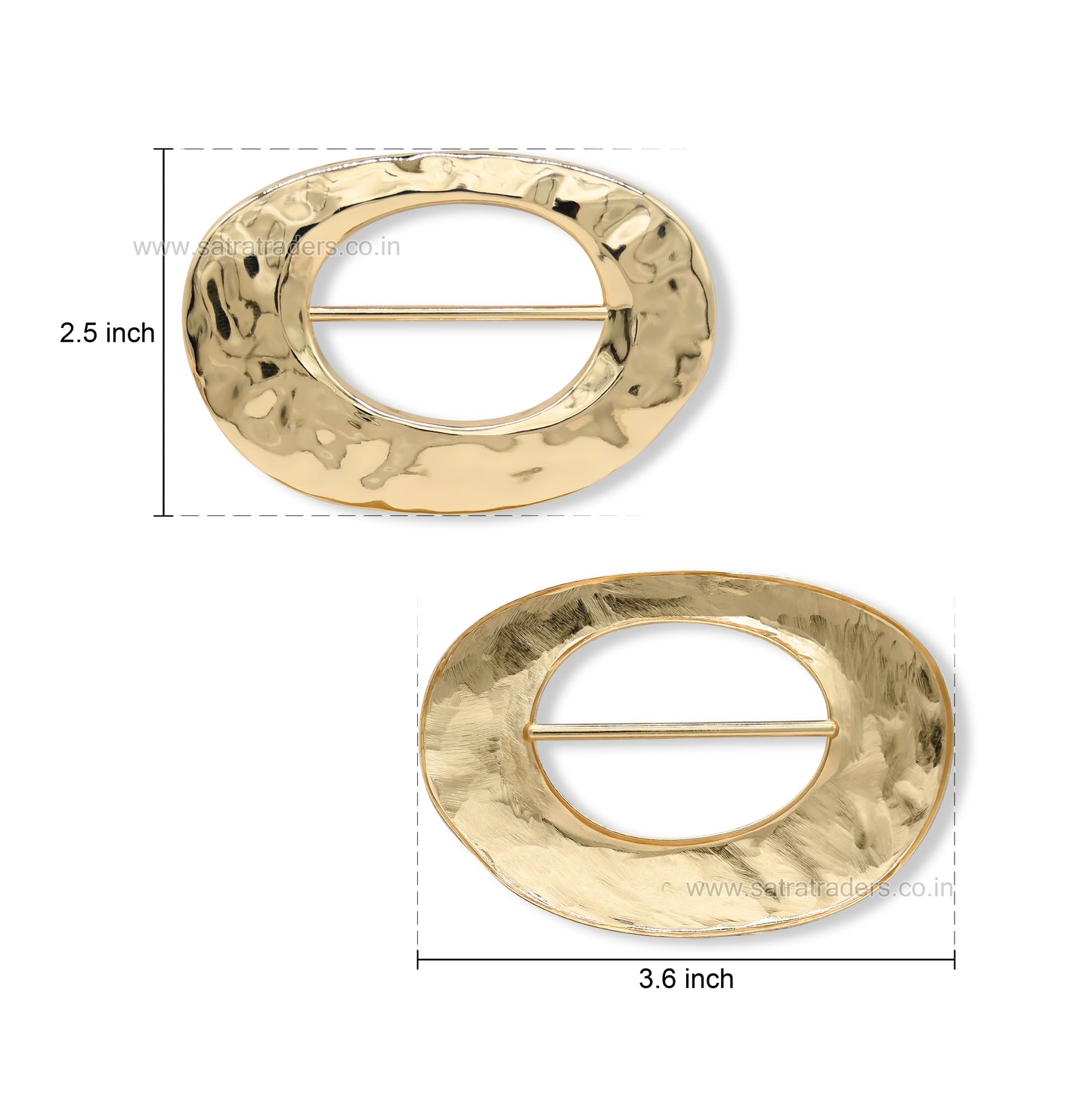 Hammered Oval Buckle | Qty : 2pcs