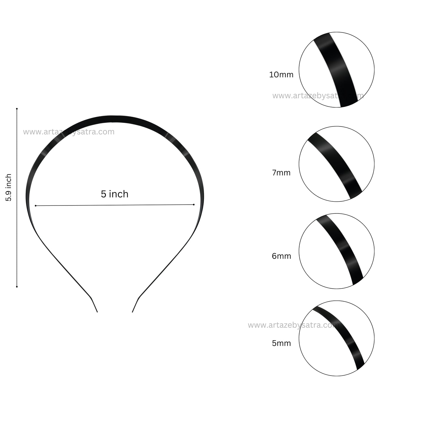Black Spray Hair Band | Qty : 10pcs | HB01