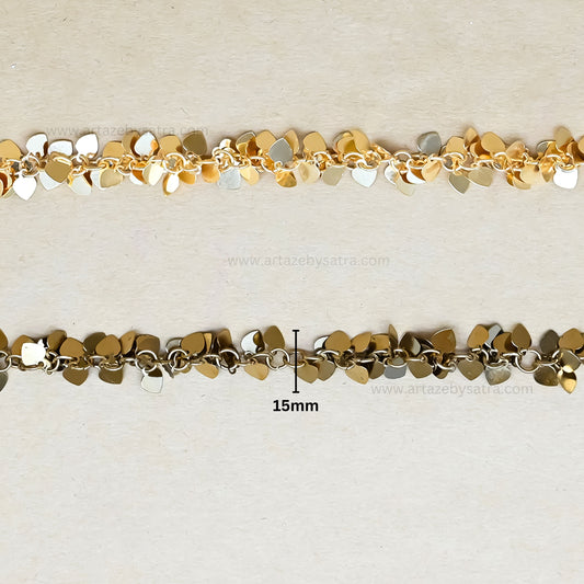 Heart Shape Iron Chain | Size : 15mm | Qty : 1mtr | IC18