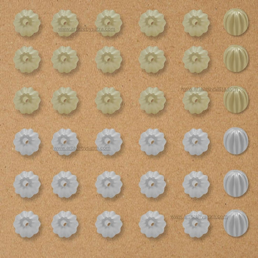 2 Hole Pumpkin Plastic Pearl Beads | Qty : 500g | PPB04