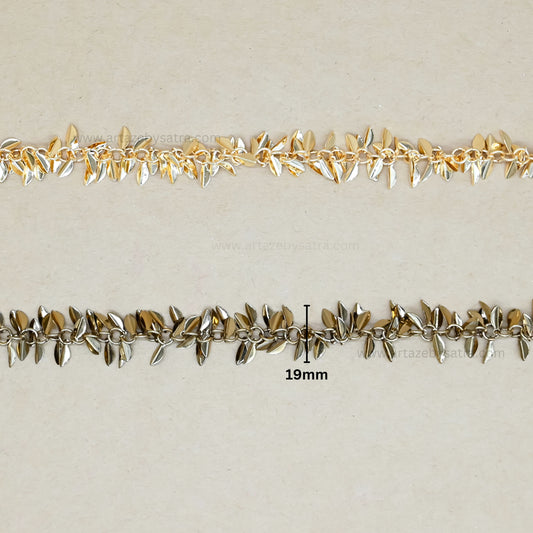 Leaf Shape Iron Chain | Size : 19mm | Qty : 1mtr | IC25