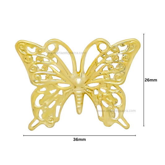 Butterfly Metal Art | Size : 26mm | Qty : 20pcs | MA14