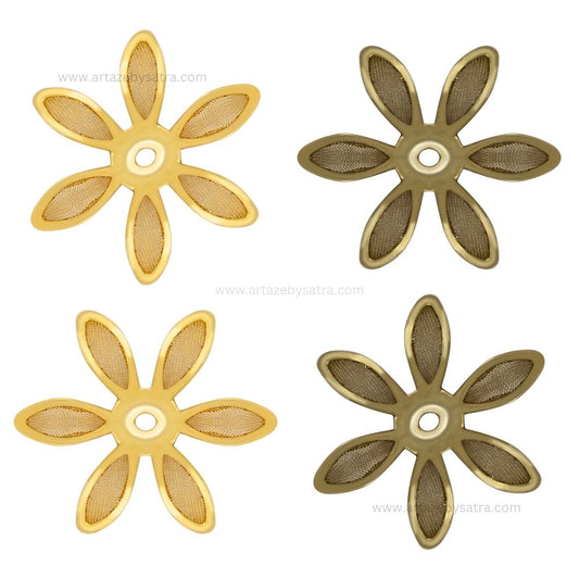1 Hole Metal Art Flower | Size : 36mm | Qty : 50pcs | MA206