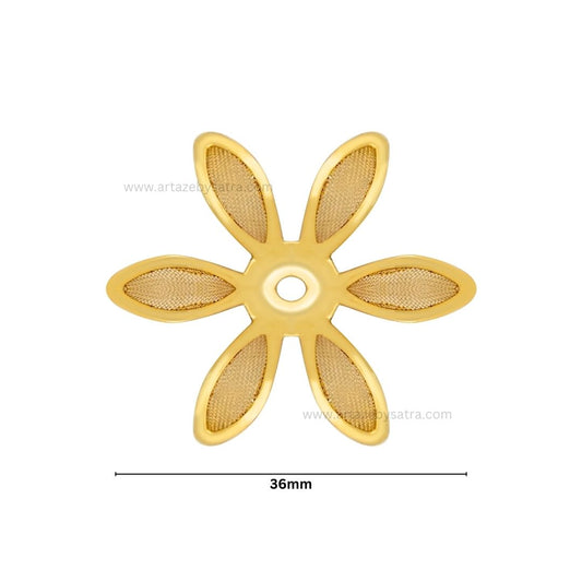 1 Hole Metal Art Flower | Size : 36mm | Qty : 50pcs | MA206