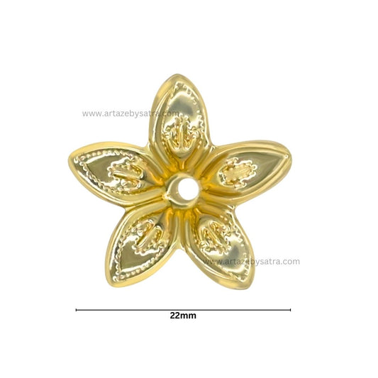 1 Hole Metal Art Flower | Size : 22mm | 100pcs | MA208