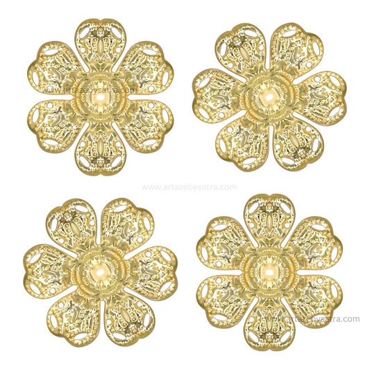 1 Hole Metal Art Flower | Size : 25mm | 100pcs | MA209