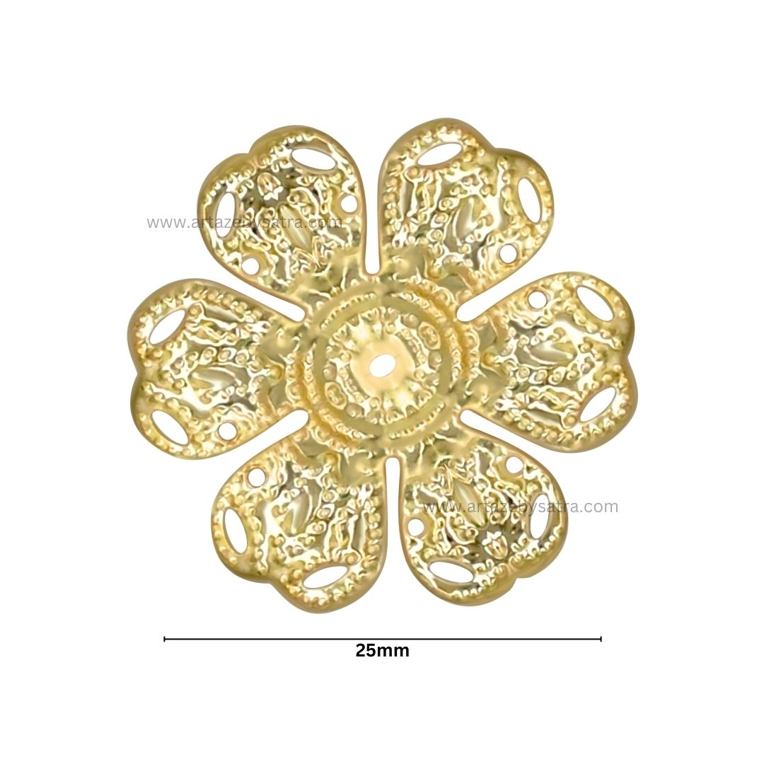 1 Hole Metal Art Flower | Size : 25mm | 100pcs | MA209