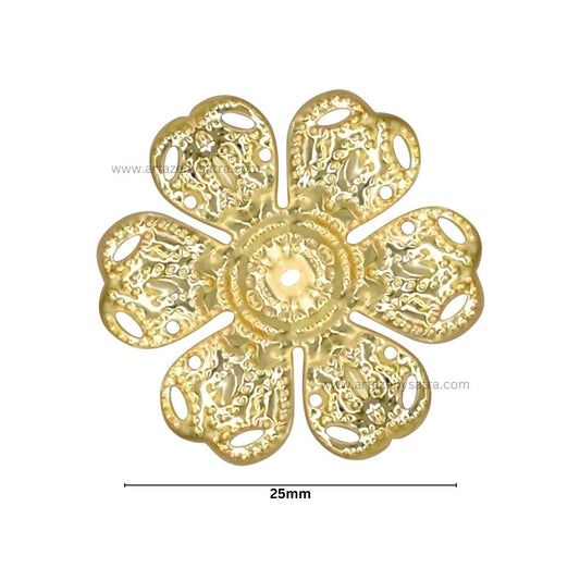 1 Hole Metal Art Flower | Size : 25mm | 100pcs | MA209