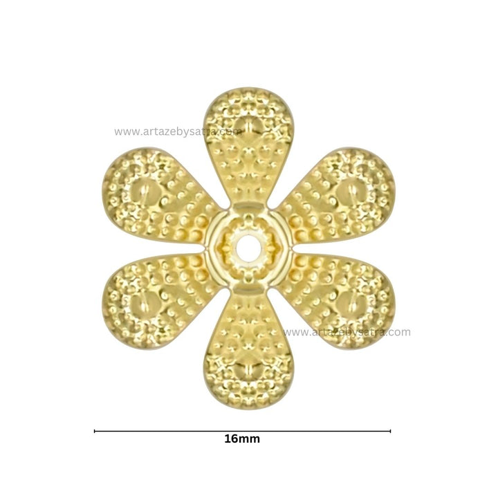 1 Hole Metal Art Flower | Size : 16mm | 250pcs | MA211