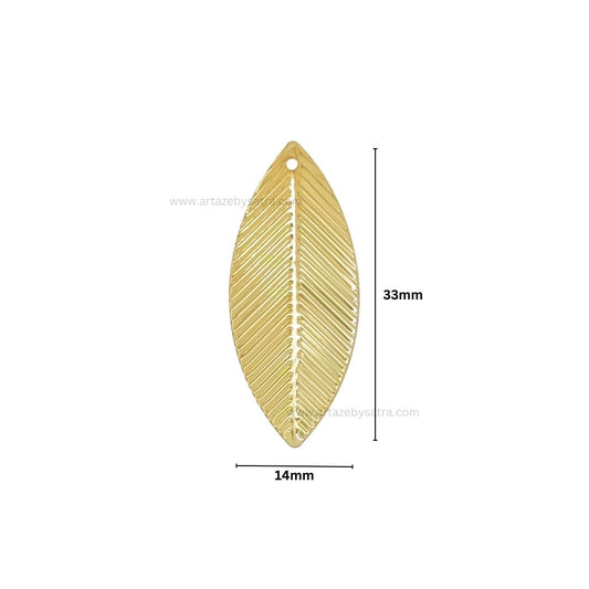 1 Naka Leaf Metal Art Base | Size : 33mm | Qty : 20pcs | F-2-31 | MA279