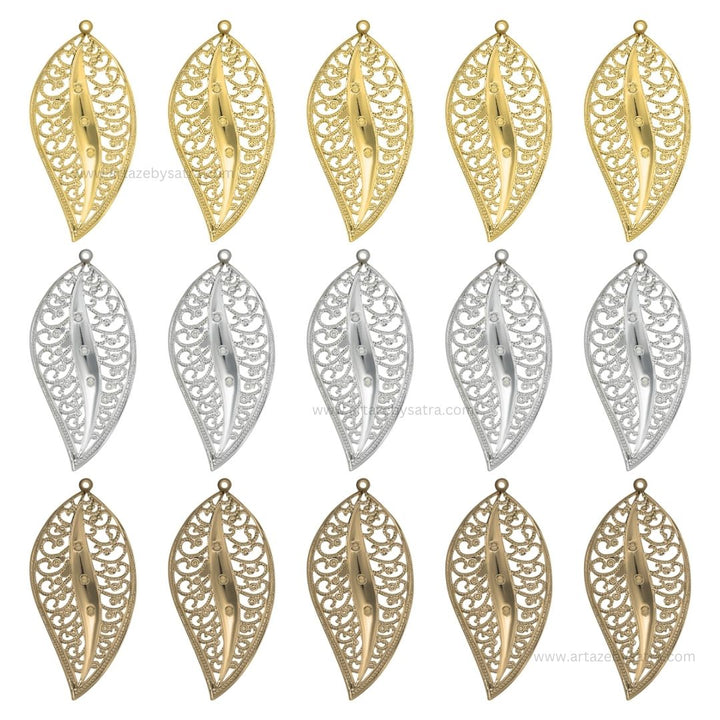 Metal art leaf | Size : 84mm | Qty : 10pcs | F-5-15 | MA310