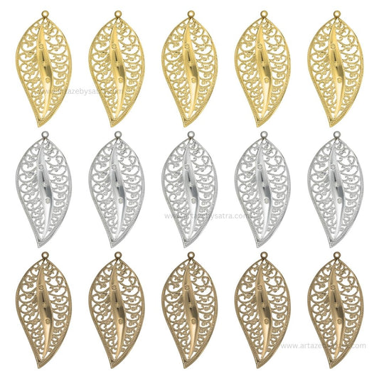 Metal art leaf | Size : 84mm | Qty : 10pcs | F-5-15 | MA310