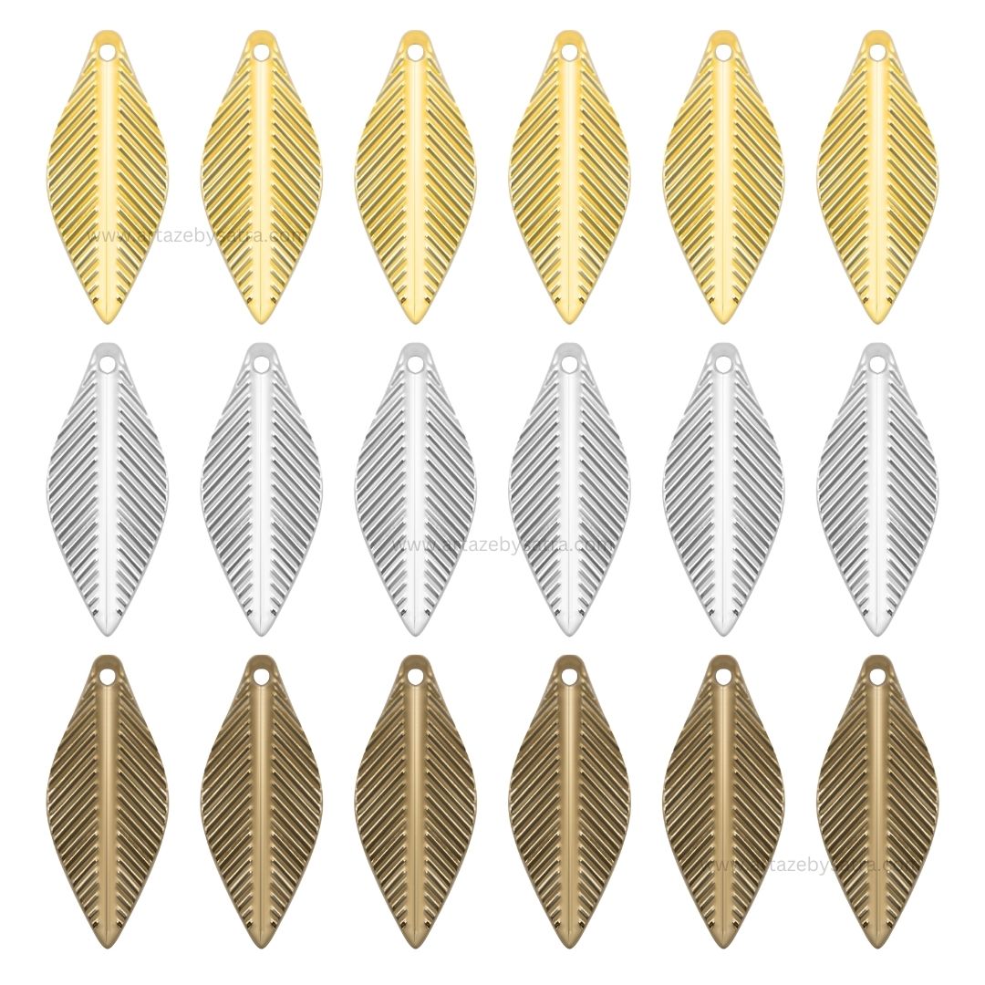1 Loop Metal art leaf | Size : 23mm | Qty : 100pcs | MA315