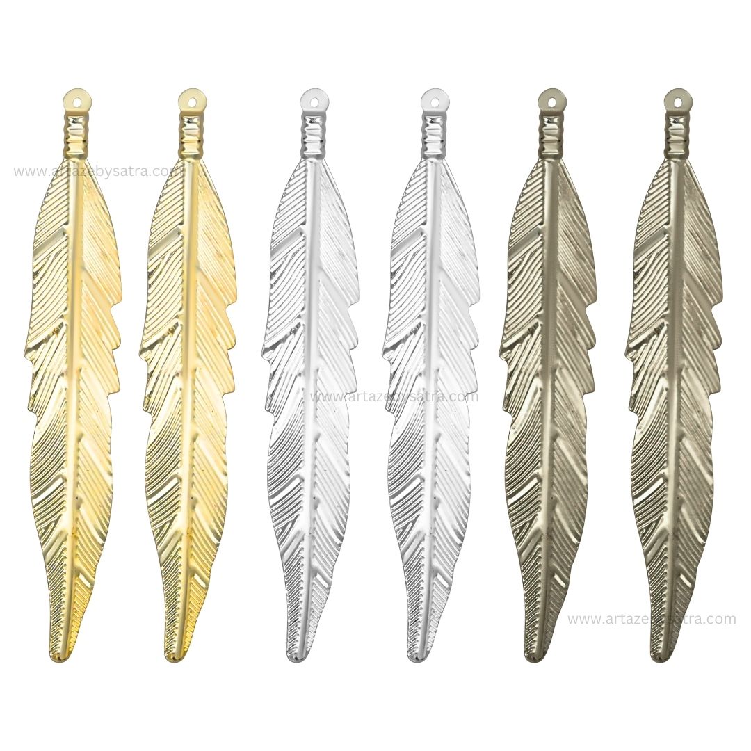 1 Loop Metal Art Leaf | Size : 4inch | Qty : 10pcs | MA325