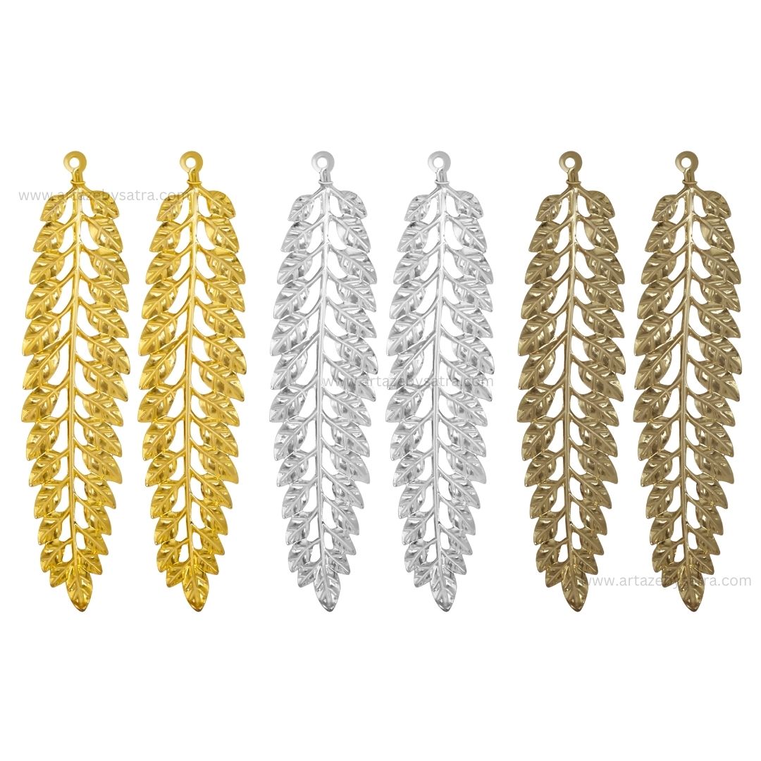 1 Loop Metal Art Leaf | Size : 53mm | Qty : 10pcs | MA328