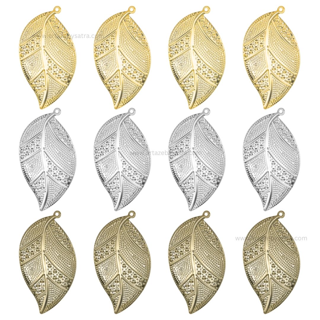1 Loop Metal Art Leaf | Size : 85mm | Qty : 10pcs | F-5-12 | MA333