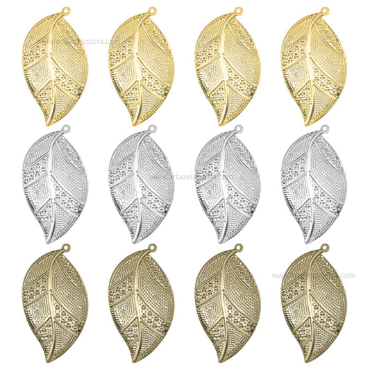 1 Loop Metal Art Leaf | Size : 85mm | Qty : 10pcs | F-5-12 | MA333