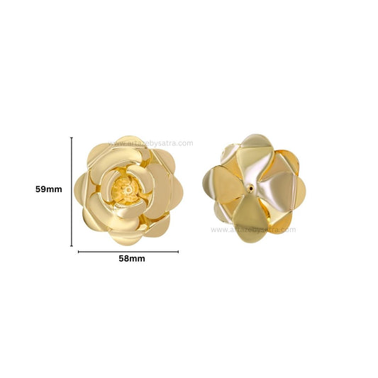 Metal art Flower | Size : 58mm | Qty : 6pcs | MA344