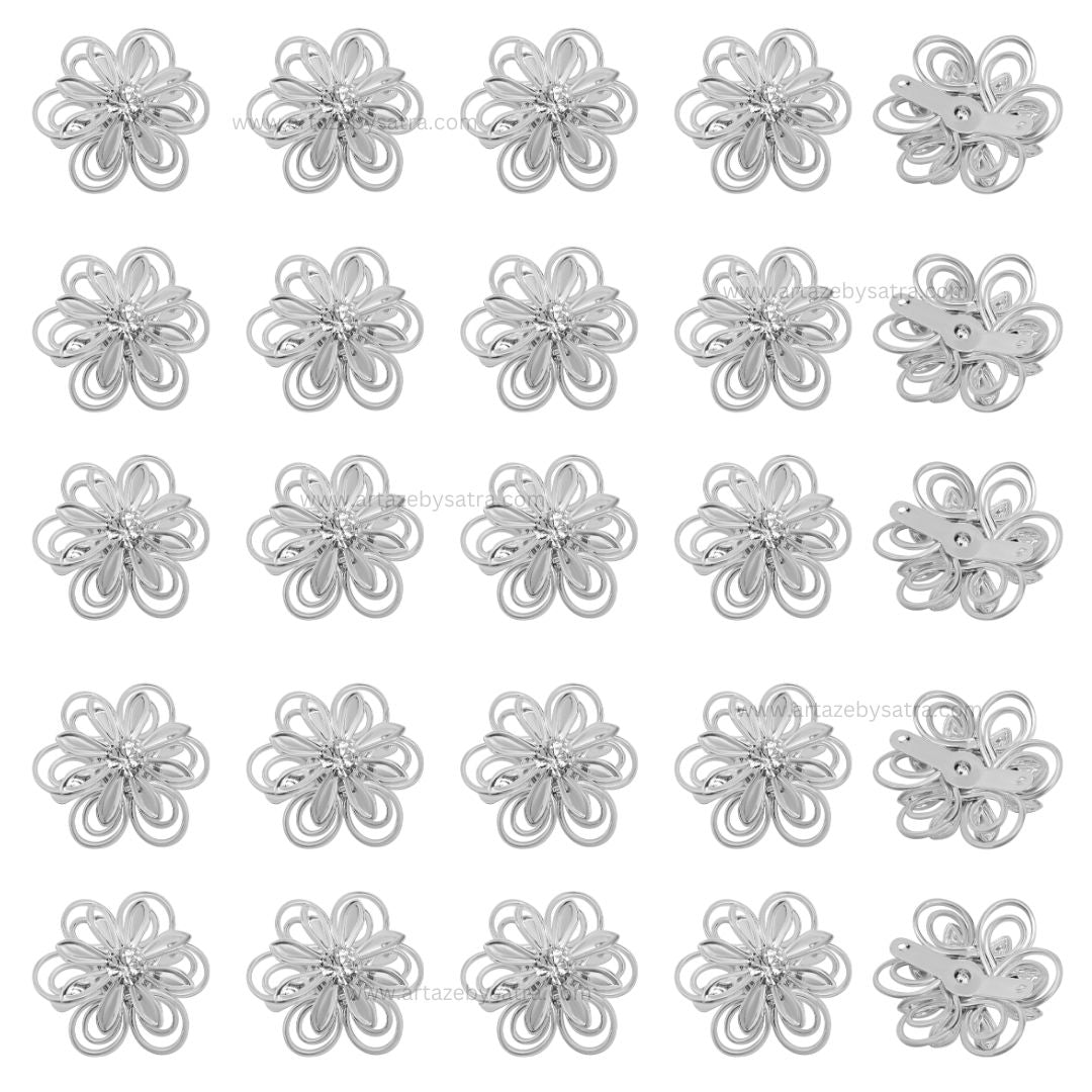 Stone Metal Flower | Size : 26mm | Qty : 20pcs | MA348