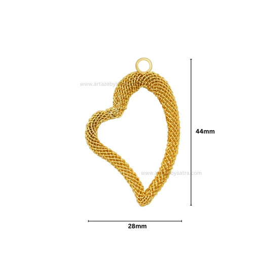 1 Loop Metal Heart Shape | Size : 44mm | Qty : 20pcs | MA351