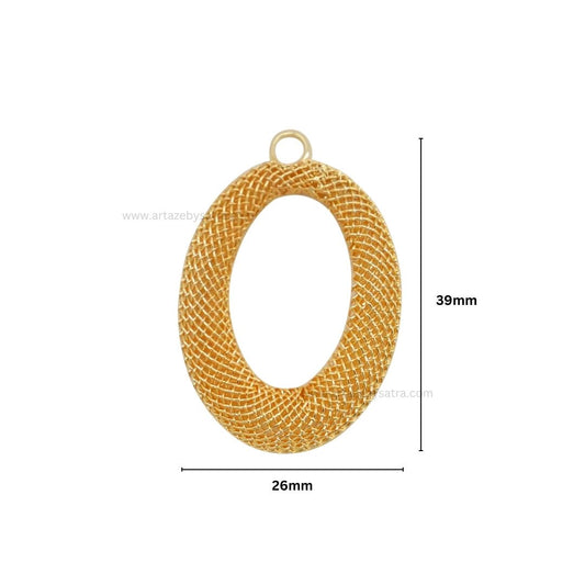 1 Loop Metal Oval Shape | Size : 39mm | Qty : 20pcs | MA352