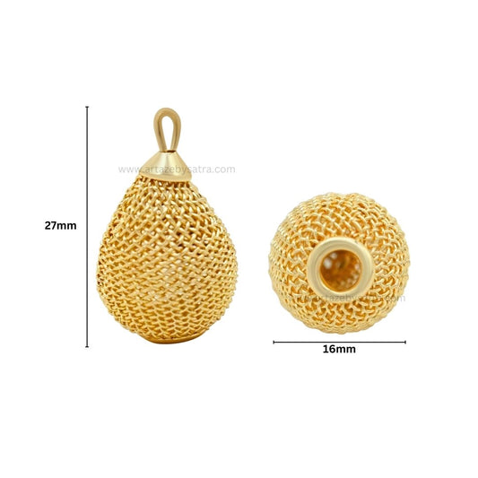 1 Loop Metal Drop Shape | Size : 27mm | Qty : 20pcs | MA357