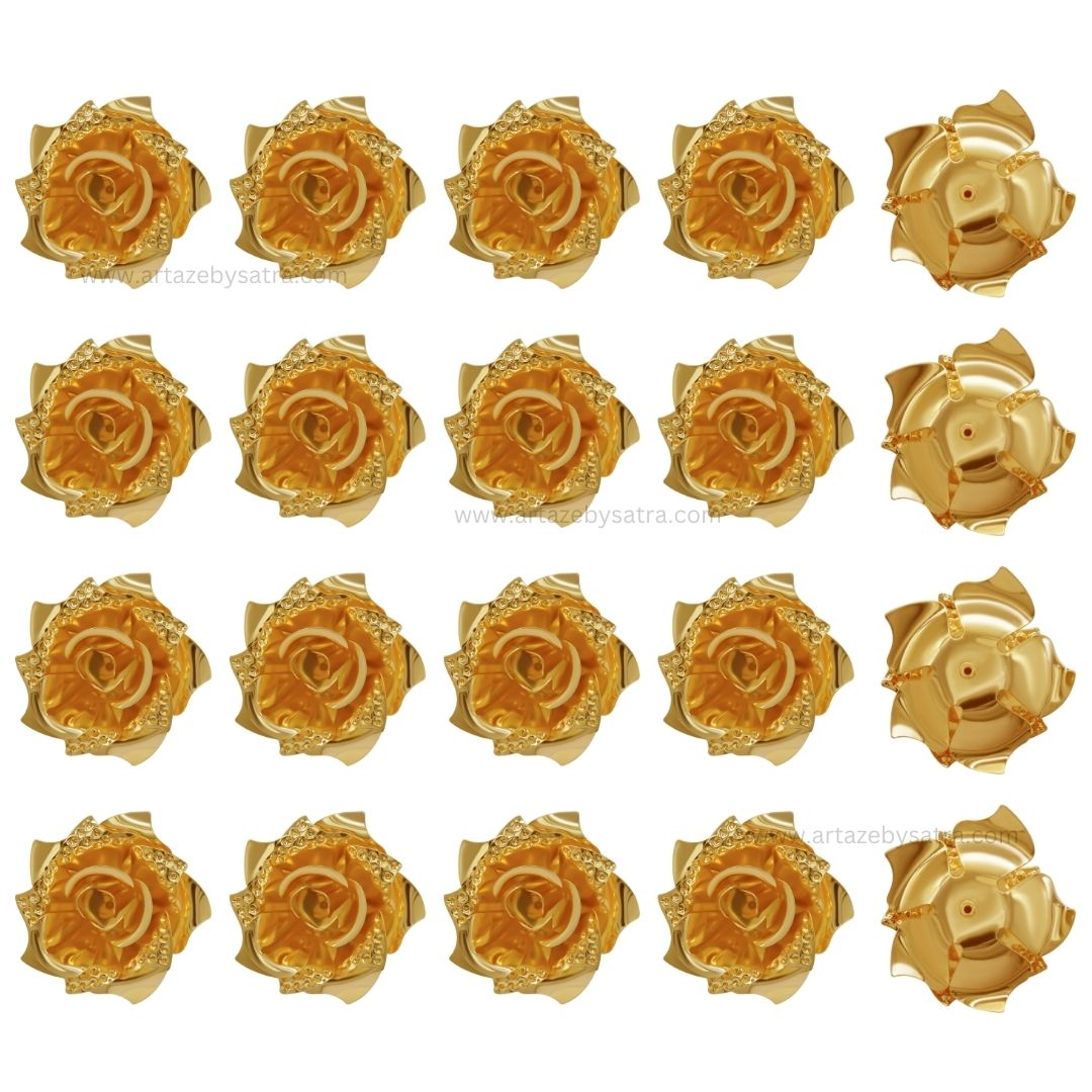 Flower Metal Art | Size : 41mm | Qty : 6pcs | MA363
