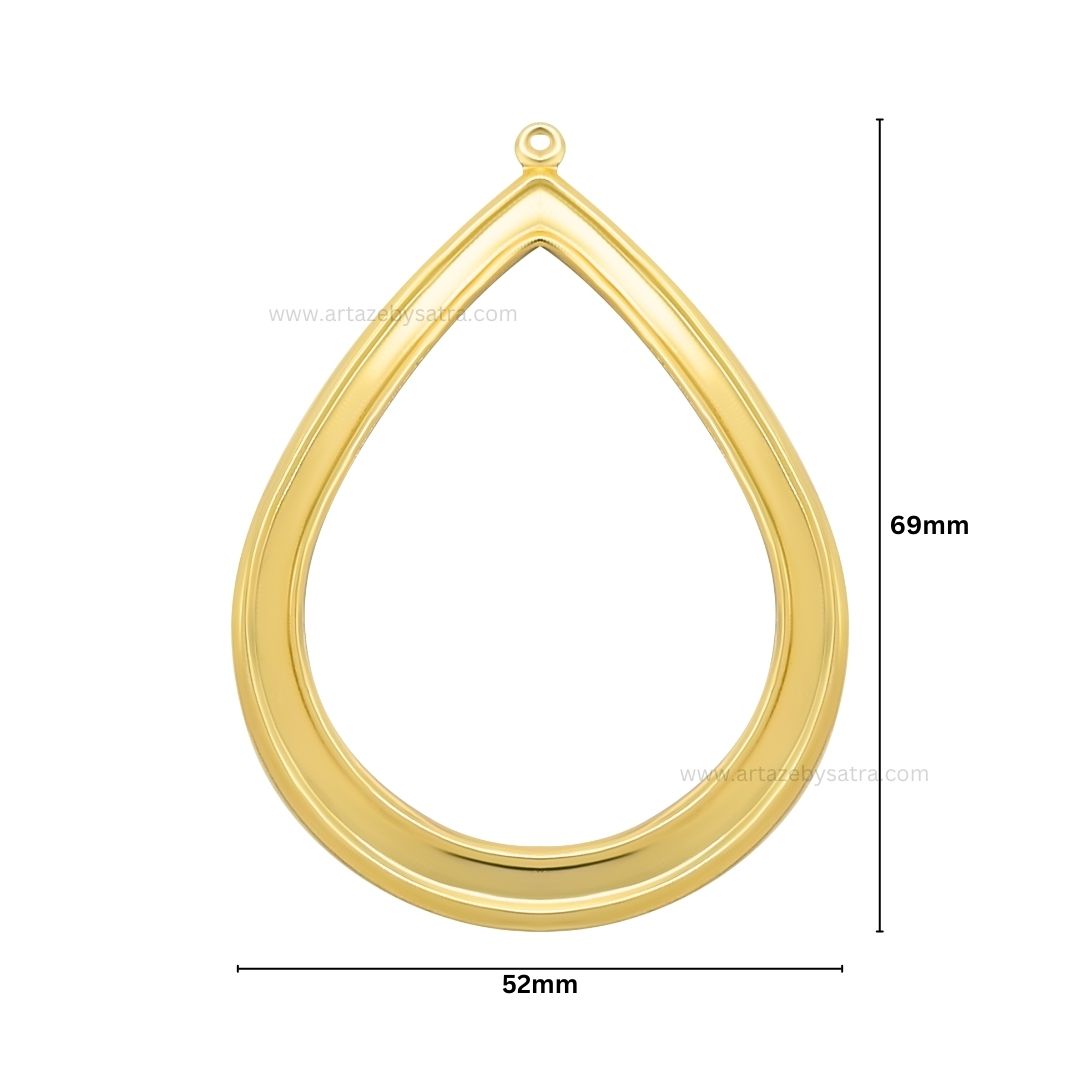 Drop Shape Metal Art Base | Size : 69mm | Qty : 100g | MA36